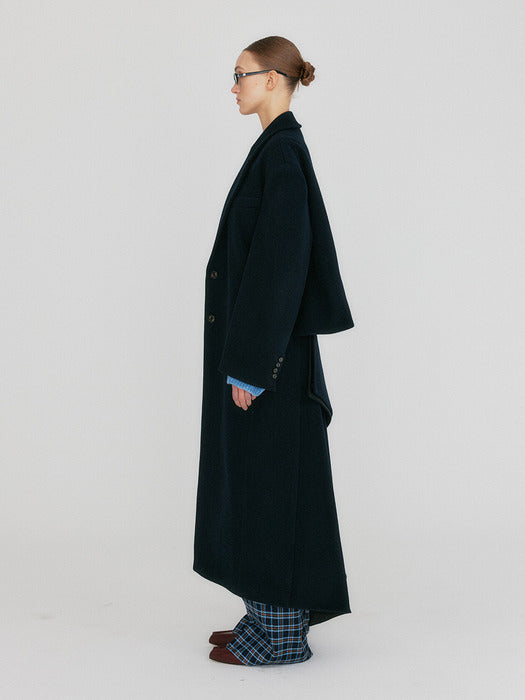 Eenk Zizz Transformative Long Coat - Navy