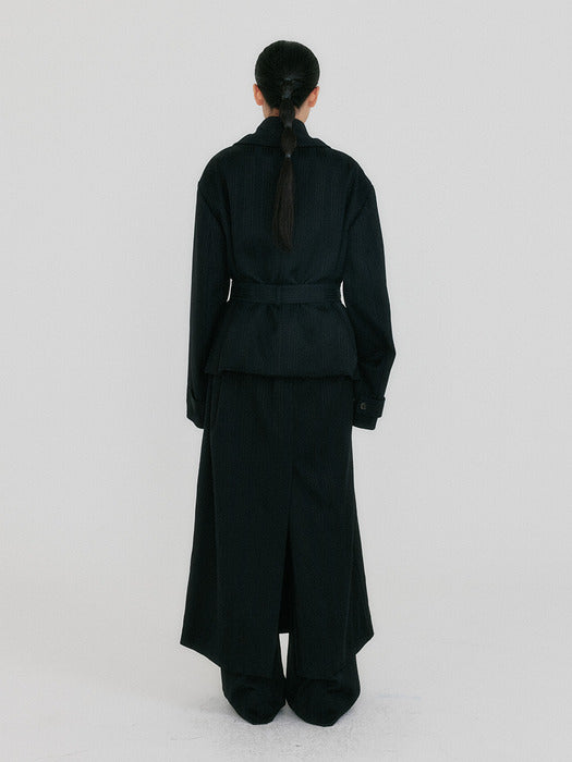 Eenk Zeidia Oversized Belted Trench Coat - Black