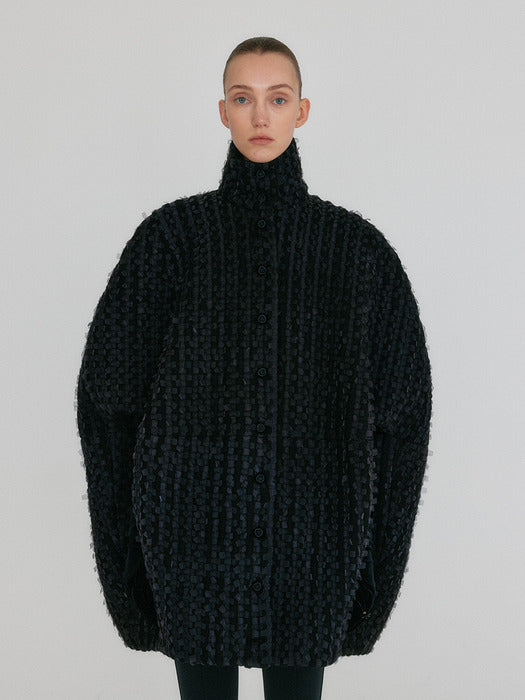 Eenk ZO Voluminous High Neck Jacket - Black