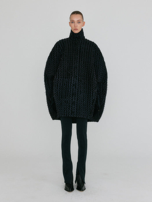 Eenk ZO Voluminous High Neck Jacket - Black