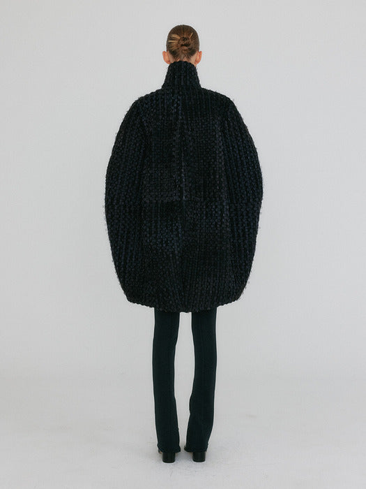 Eenk ZO Voluminous High Neck Jacket - Black