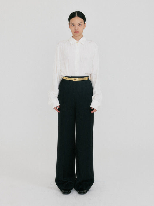 Eenk Zilvine Pintuck Straight Pants - Black