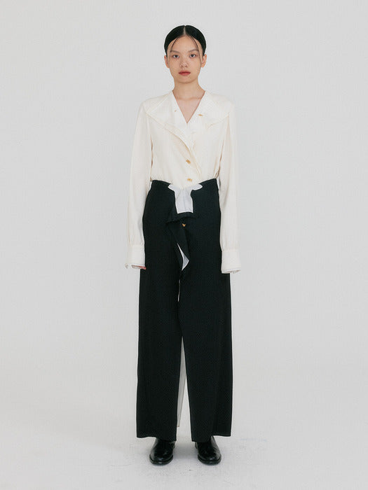 Eenk Zazze Front Slit Straight Skirt - Black