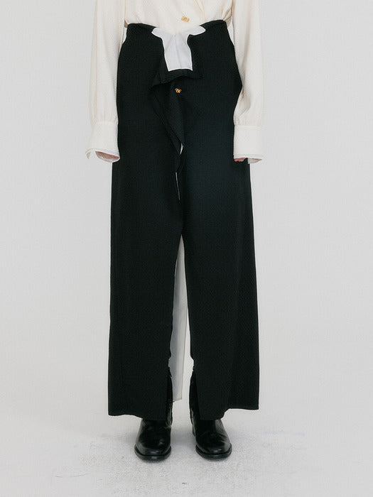 Eenk Zazze Front Slit Straight Skirt - Black