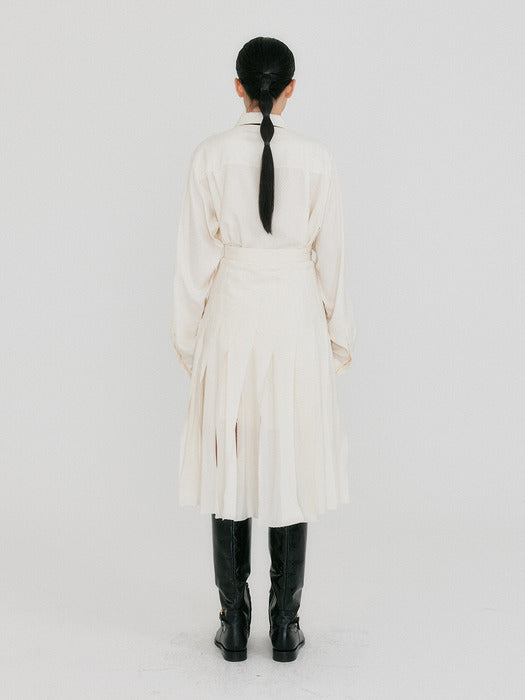 Eenk Zlaiin Pleated Skirt - Ivory