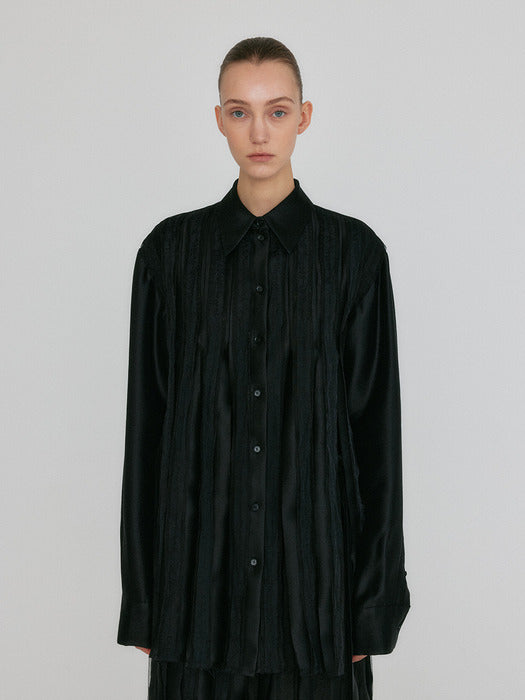 Eenk Zlaire Pleated Shirts - Black