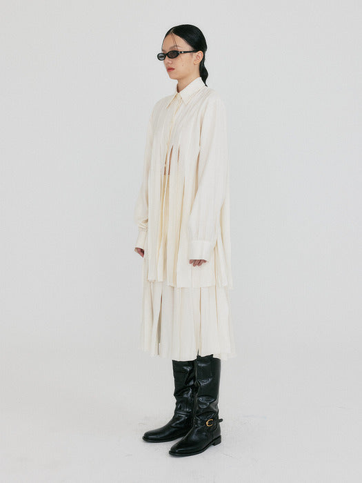 Eenk Zlaire Pleated Shirts - Ivory