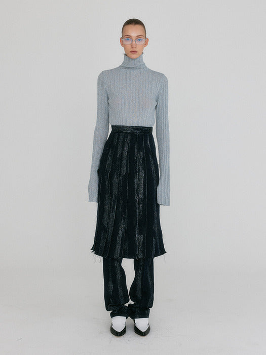 Eenk Zlaiin Pleated Skirt - Navy
