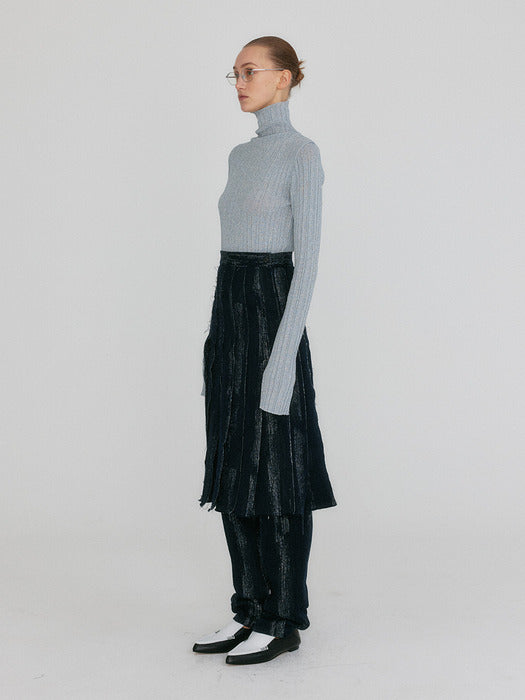 Eenk Zlaiin Pleated Skirt - Navy