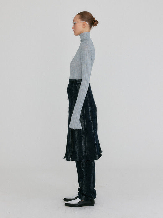Eenk Zlaiin Pleated Skirt - Navy