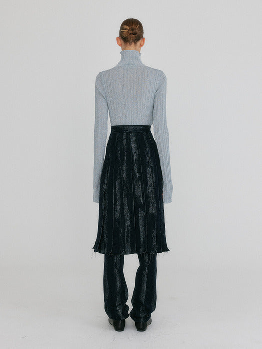 Eenk Zlaiin Pleated Skirt - Navy