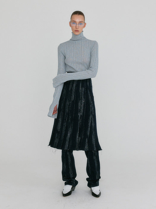 Eenk Zlaiin Pleated Skirt - Navy