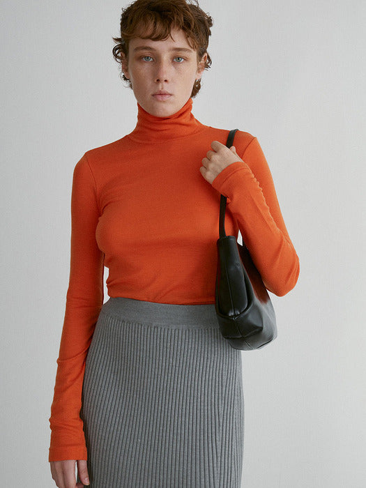 [recto] OVERLAY RC JACQUARD LOGO TURTLE NECK TOP (3COLORS)