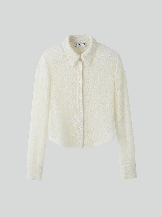 [recto] BELLA WOOL JACQUARD SHIRT (IVORY)