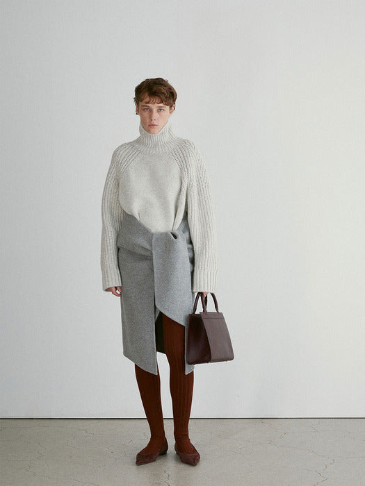 [recto] Compact Turtle Neck Knit Top (2Colors)