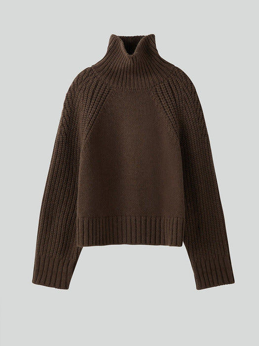 [recto] COMPACT TURTLE NECK KNIT TOP (2COLORS)