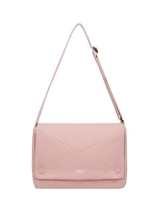 [emis] NYLON PADDED CROSSBODY BAG-PINK