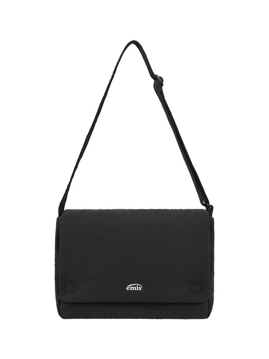 [emis] NYLON PADDED CROSSBODY BAG-BLACK