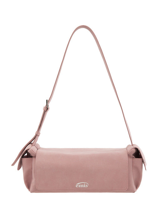 [emis] SUEDE SHOULDER BAG-PINK
