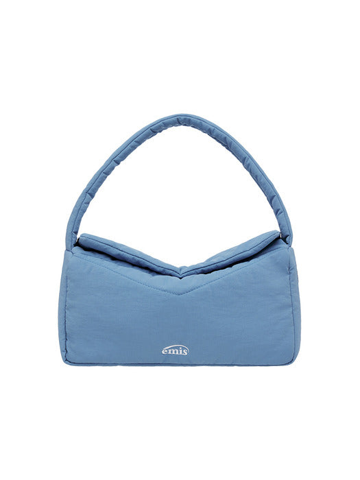 [emis] NYLON PADDED SHOULDER BAG-BLUE