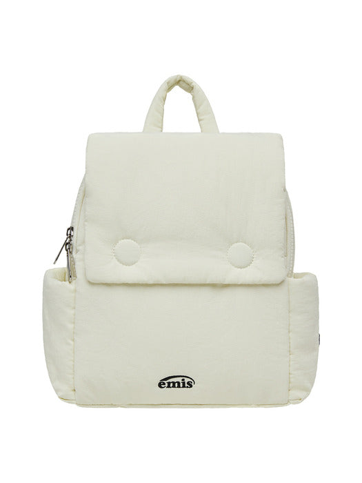 [emis] NYLON PADDED BACKPACK-IVORY