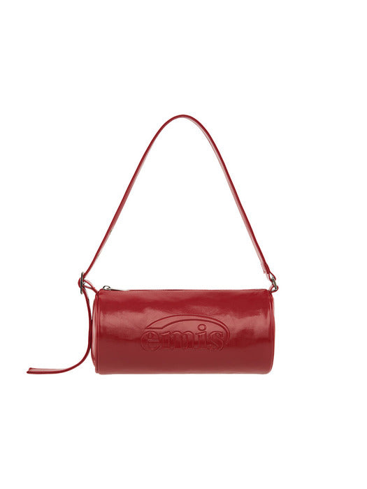 [emis] EMBOSSED BARREL BAG-RED