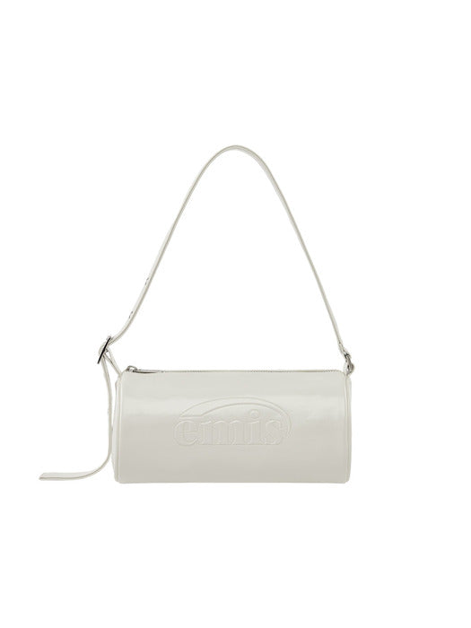 [emis] EMBOSSED BARREL BAG-IVORY
