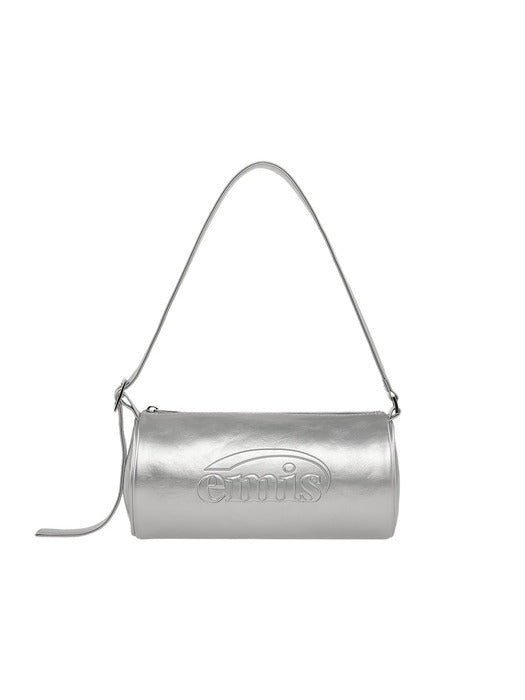 [emis] EMBOSSED BARREL BAG-SILVER