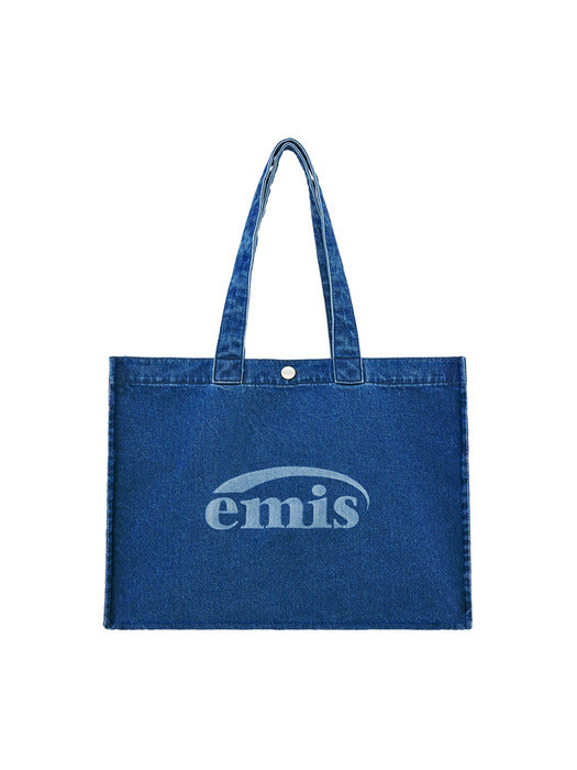 [emis] DENIM BIG SHOPPER BAG-BLUE DENIM