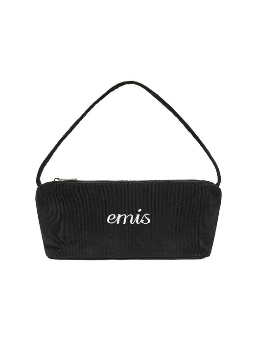 [emis] CORDUROY DAILY LONG HOBO BAG-BLACK