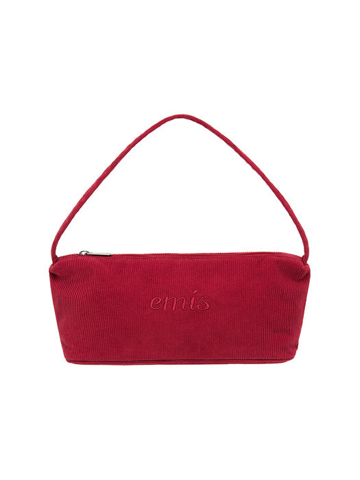 [emis] CORDUROY DAILY LONG HOBO BAG-RED