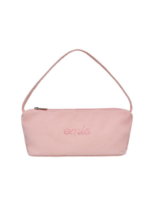 [emis] CORDUROY DAILY LONG HOBO BAG-PINK