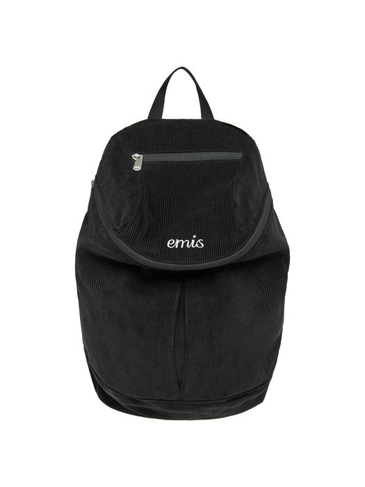 [emis] CORDUROY ZIP AROUND BACKPACK-BLACK