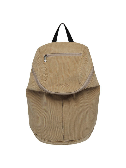 [emis] CORDUROY ZIP AROUND BACKPACK-BEIGE