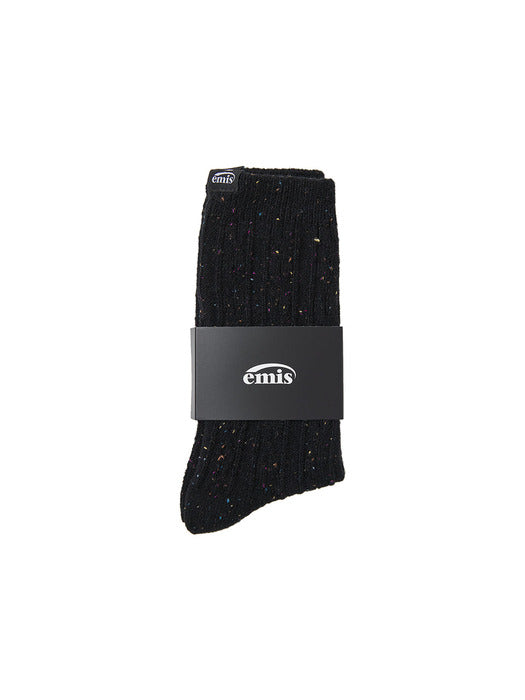 [emis] (WOMENS) NEP CABLE SOCKS-BLACK