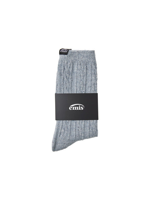 [emis] (WOMENS) NEP CABLE SOCKS-BLUE