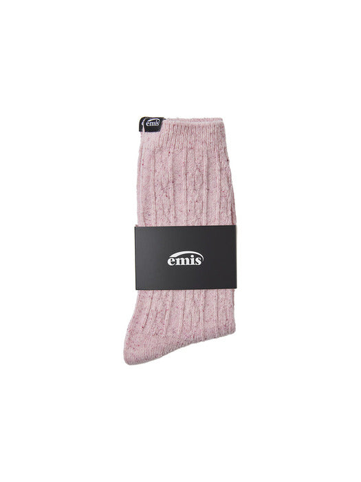 [emis] (WOMENS) NEP CABLE SOCKS-PINK