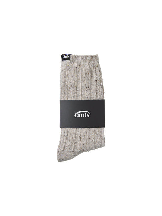 [emis] (WOMENS) NEP CABLE SOCKS-BEIGE