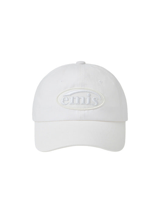 [emis] TONE ON TONE WAPPEN BALL CAP-WHITE