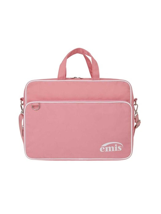 Emis Nylon Zip-Pocket Messenger Bag-Pink