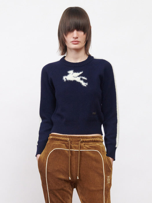 Kijun Pegasus Knit Pullover Navy