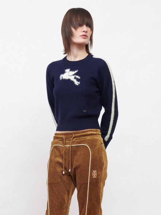 Kijun Pegasus Knit Pullover Navy