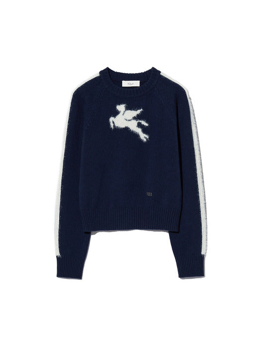 Kijun Pegasus Knit Pullover Navy