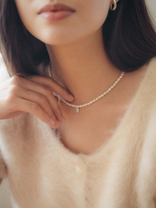 [TILLIDIE] SW4067 Romantic pearl necklace_Silver