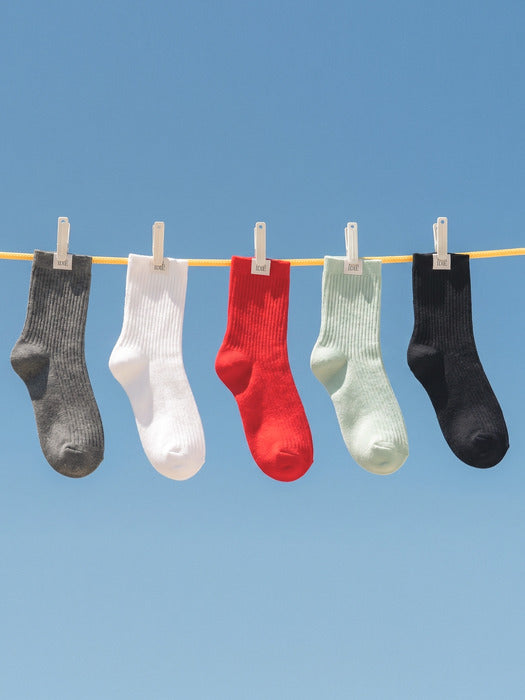 [tillidie] Tid cotton ribbed socks_5color