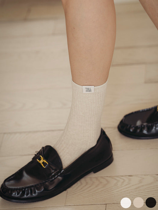 TID cotton ribbed socks[3color]