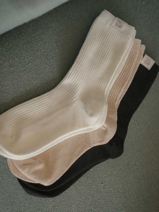 [TILLIDIE] TID cotton ribbed socks[3color]