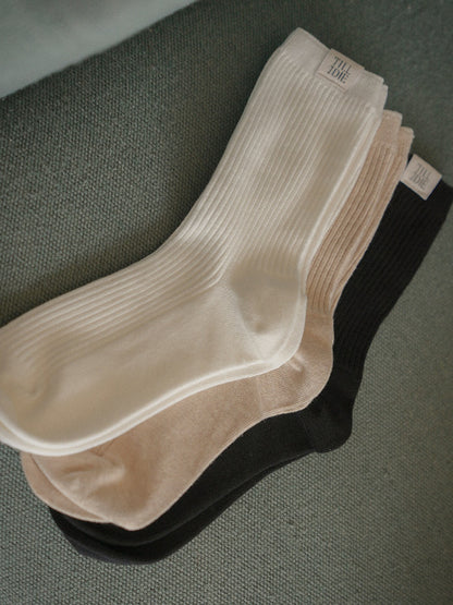 TID cotton ribbed socks[3color]