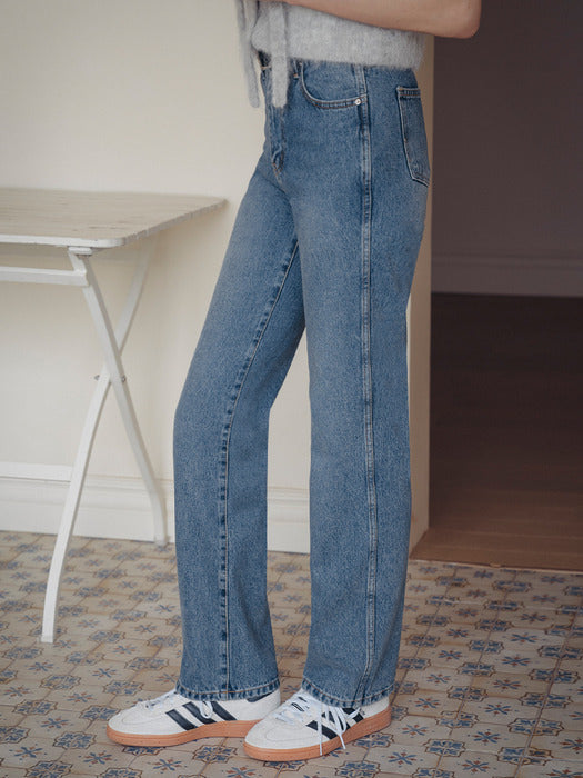 [TILLIDIE] Classic straight denim pants_Blue