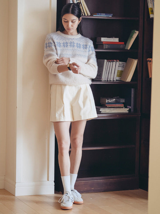 [TILLIDIE] Snow jacquard mohair blended wool knit_Ivory